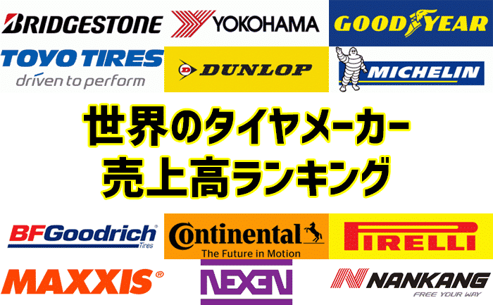 最新版 世界のタイヤメーカー別ランキング 売上高 埼玉県川越市タイヤ交換 ホイール販売店