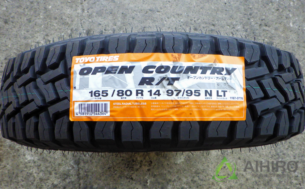 OPEN COUNTRY トヨタ プロボックス(160系)用 165/80R14 97/95N トーヨー オープンカントリー RT ホワイトレター  マッドヴァンス