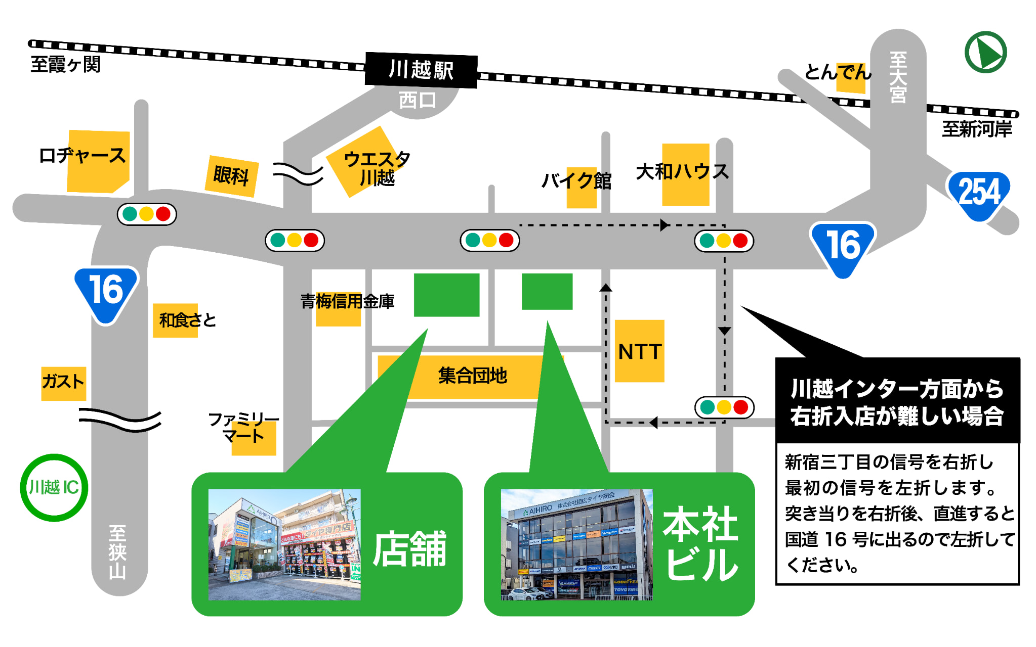 相広タイヤ商会 タイヤガーデン川越 アクセス